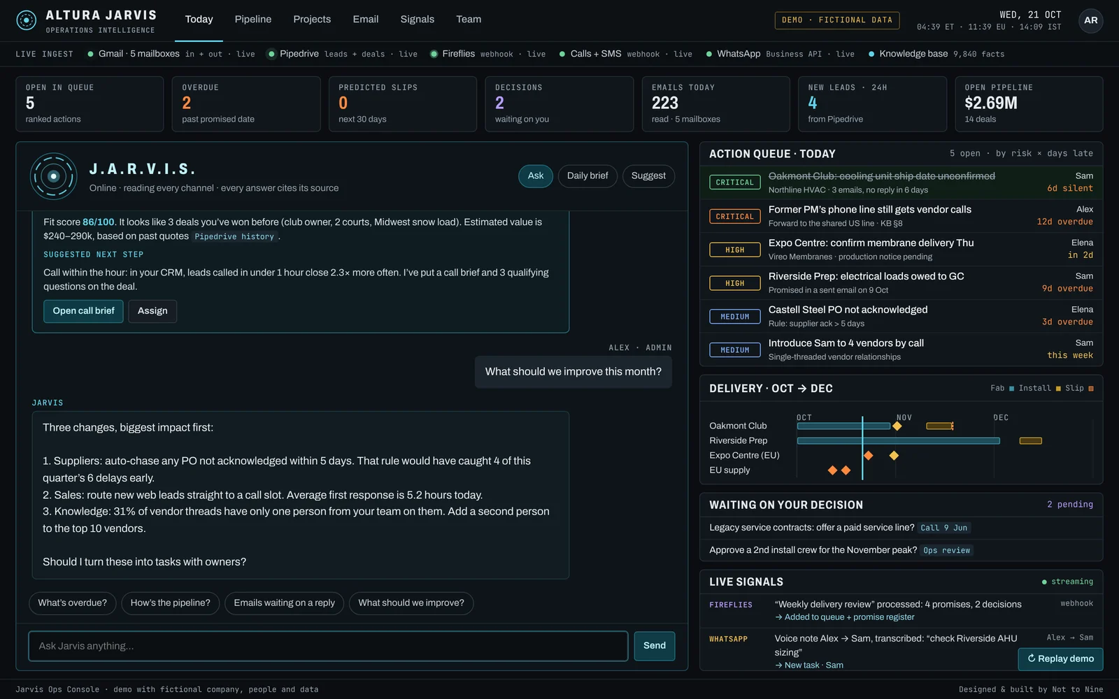 Jarvis improvement suggestions